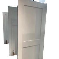 Porte moderne pré-montée en HDF moulé en aluminium, étanche, blanche, 2 panneaux, 8 pieds, pour intérieur de villa, fabrication OEM/ODM