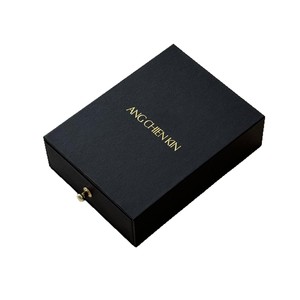 Boîte à tiroir rectangulaire en carton noir doré pour emballage de bijoux (bagues, colliers, bracelets, boucles d'oreilles, ornements) pour entreprises et fêtes - Product Image 4