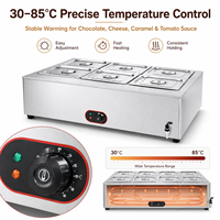 Gewerblicher 6-Pfannen Elektrischer Speisenwärmer Edelstahl-Dampftisch Buffet Bain-Marie Großhandel für Restaurant-Catering