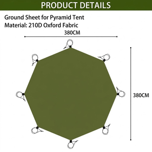Carpa Piramidal Grande Oxford para Verano, Dos Habitaciones, Interior Doble, para 2 Adultos, con Orificio para Estufa, Impermeable, Equipo de Camping - Product Image 2
