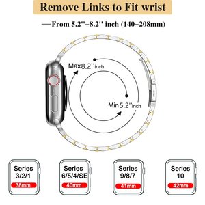 <span class=keywords><strong>Bracelet</strong></span> <span class=keywords><strong>Apple</strong></span> <span class=keywords><strong>Watch</strong></span> en acier inoxydable brillant pour femmes, 49 mm, 46 mm, pour <span class=keywords><strong>Apple</strong></span> <span class=keywords><strong>Watch</strong></span> Ultra 3, 2, iWatch Series 11, 10, 9, <span class=keywords><strong>SE</strong></span> 3, 2 - Product Image 4