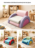 Canapé pour enfants en blocs de construction, 7 pièces, amusant, multifonctionnel, pliable, patchwork, coussin doux, petit canapé pour bébé