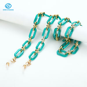 ユニークなデザインアクリルサングラスチェーンビーズホルダーフェイスマスクチェーンクランプネックレスストラップ眼鏡ループ付き - Product Image 5