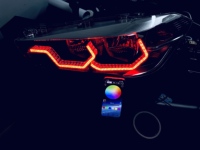 Feux de jour LED 5D Crystal Angel Eyes T8-09 T8-14 WRGB avec contrôle par application, anneau halo pour BMW