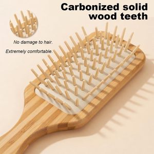 Cepillo para el Cabello de Bambú Natural con Cojín y Tecnología Láser, Juego de Cepillos Desenredantes Ovalados con Logotipo Personalizado y Caja para Mujer - Product Image 5
