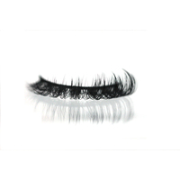 HITOMI QL152 Faux cils russes en vison synthétique 13mm D C pour extensions ailées Wink, cils 3D faits à la main noirs