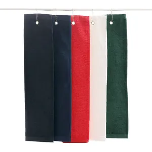 40*60cm Golf Towel with Hook Cotton Golf Cleaning Soft Sport Hand Towel Cleaning Golf Clubs Black White Red Green Blue Drop Ship