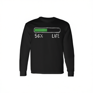 T-shirt a maniche lunghe per il 56° compleanno con la scritta Life Percentage 56 Years Old - Product Image 2