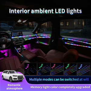 Lampe d'<span class=keywords><strong>Ambiance</strong></span> Décorative Intérieure Acrylique 256 Couleurs RGB Universelle 18-en-1 à Fibre <span class=keywords><strong>Optique</strong></span> LED, Lumière Ambiante Cachée Magic Color pour Automobiles - Product Image 4
