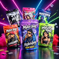 Sachets Mylar personnalisés de 3,5 g, style ZA Pack, emballage en feuille imprimé sur mesure, sachets refermables à fond plat pour bonbons et snacks