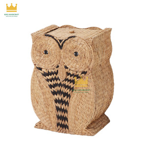 Panier de rangement pour enfants en jacinthe d'eau tressée motif hibou, écologique, pour le linge, exporté du Vietnam - Product Image 3