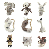 Jouet interactif multifonctionnel pour chien, fournitures d'entraînement pour animaux de compagnie, jouet en peluche en tricot durable, jouet qui couine en forme d'éléphant