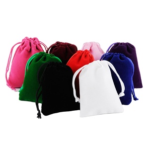 Velvet Double Drawstring Cloth Bags Colors Mixed Drawstrings Velvet Bags <b>Small</b> Jewelry Gift Bags for <b>Headphones</b>/Beads/Spice - Product Image 4