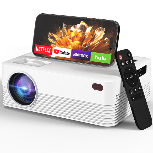 Full HD 1080P Portable Projector Android 11.0 Smart LED Projector with 240 ANSI Lumens 5W Speaker