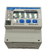 CHINT DTSU666 50HZ 400imp/kwh 3*220/380V 0.25-0.5(80)A/5(80)A Meteran Energi Elektronik Tiga Fasa Empat Kawat Tipe Rel Pandu