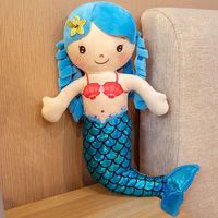 Oreiller en peluche princesse sirène rose conte de fées poupée en peluche sirène jouet confortable pour dormir bébé cadeau pour fille Aquarium