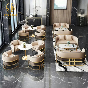 Muebles de Lujo Personalizados de Primera Calidad, Mesa y Silla de Comedor Curva de Piedra Sinterizada y Cuero para Hoteles y Restaurantes Comerciales - Product Image 1