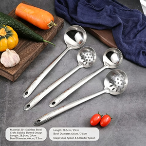 Modern Stainless Steel Soup Spoon with Long Handle Leak-Proof Kitchen Cooking Tool Dishwasher Safe Mirror Polish - Product Image 2