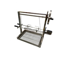 Kits de rôtissoires doubles en acier inoxydable avec boîte de vitesses pour barbecue argentin réglable
