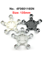Pour Audi 135mm 69mm 68mm 61mm 60mm Gris Noir Cache-moyeux de roue de voiture Cache-roue Anti-poussière Emblème Logo Accessoires automobiles