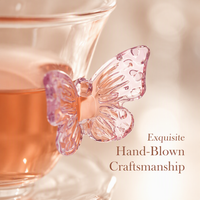 Tasse à thé en verre transparent 3D en forme de papillon, résistante aux hautes températures, pour la maison