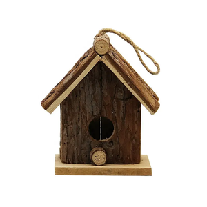 מודרני טבעי בחוץ hideout עץ ציפור כלוב דפוס רבייה מלא עם קן ציפור עץ - Product Image 6