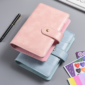 Carpeta organizadora de piel sintética <span class=keywords><strong>A5</strong></span> con <span class=keywords><strong>6</strong></span> anillas, sobre para ahorrar efectivo, planificador de presupuesto, carpeta A6 con diseño de mármol - Product Image 5