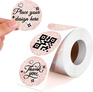 Etiquetas adhesivas autoadhesivas personalizadas para impresora térmica para pequeñas empresas, diseño de logotipo, código QR - Product Image 1