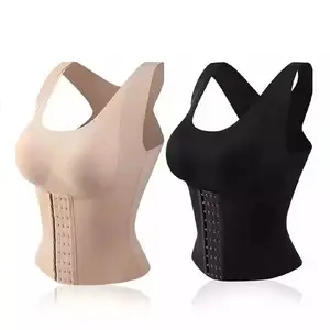 China supplier seamless women corset top body shaper vest custom logo girdles shapewear for women tummy control