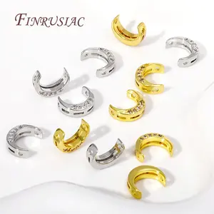 18K placcato oro placcato placcato placcato lune braccialetto/collana <span class=keywords><strong>perline</strong></span> attraverso foro perlina connettore distanziatore fai da te creazione di gioielli - Product Image 4