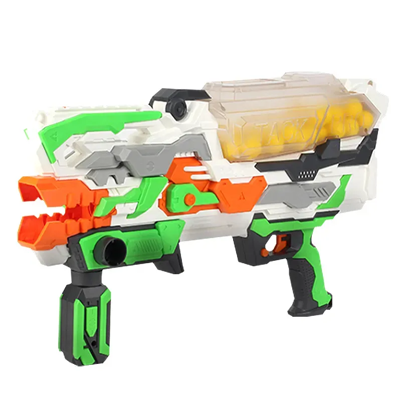PANDAS OEM ve ODM sıcak satış yumuşak-mermi oyuncak tabancaları sertifikalı manuel 50 top yumuşak silah güvenli çekim oyunu beyaz kapalı açık oyuncaklar