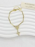 Bracelet ajustable en cuivre avec mini-breloques en émail en forme de crème glacée et perles de verre bleues, vente en gros pour cadeau