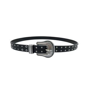 Cintura in Pelle 2.5x110cm con Fibbia Argento, Accessorio Moda in Vera Pelle - Product Image 1