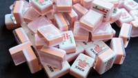 Ubin Mahjong Bunga Es 3D Buatan Tangan yang Elegan, Berkilau dan Mengilap dari Lucite, Permainan Hobi Profesional Berkualitas Tinggi