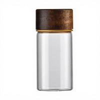 Tubes en verre borosilicate de haute qualité avec couvercle en bois naturel, hermétiques et résistants à l'humidité, capacité 0-100 ml pour le stockage du café, des épices et des aliments