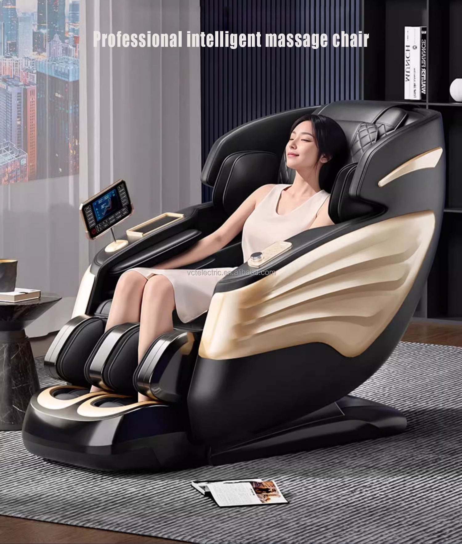 VCT High Quality Healthcare Full Body Massage Chair Head Neck Foot Spa  Calf Roller Vibration Massager for Office Use - Main Image