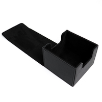 Boîte de pont Toploader noire personnalisée NOUVEAU design 50 + Sidewinder Flip Leather Premium PU forme carrée velours matériel 5kg capacité de charge
