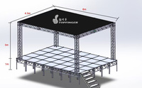 Structure de scène en treillis 3x3x3m pour éclairage intérieur, affichage, sonorisation pliable, en aluminium noir, pour système Line Array DJ