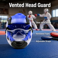 Équipement de protection de karaté en gros avec logo personnalisé OEM approuvé WKF : protège-tête, protège-poitrine, protège-tibias et protège-pieds