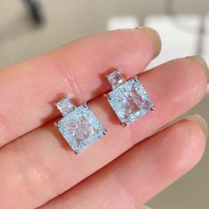 RAKOL EP5360 New Designer <b>Blue</b> Yellow Diamond Zircon 18k Gold Plated Stainless Steel <b>Stud</b> Statement <b>Earrings</b> Wholesale Jewelry - Product Image 5