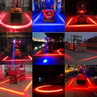 Feu de signalisation LED de sécurité pour chariot élévateur, faisceau longue portée zone rouge, 30W super lumineux, 12-80V, lumière rouge en arc pour chariot élévateur