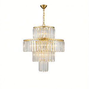 20 Inch 4 Tier Crystal Chandelier Gold <b>Frame</b> 12 Light Ceiling Lighting For Living Room Dining Room Bedroom - Product Image 1