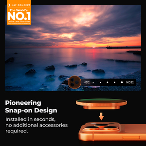 Filtro ND2-32 Bayonet Negro/Plateado/Naranja/Azul Oscuro de K&F Concept para <span class=keywords><strong>iPhone</strong></span> 17 Pro, Resistente al Agua y a los Arañazos, Cristal Óptico AGC - Product Image 2