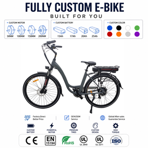 Bicicleta Eléctrica Urbana <span class=keywords><strong>de</strong></span> 700C y 28 Pulgadas, Batería <span class=keywords><strong>de</strong></span> Litio <span class=keywords><strong>de</strong></span> 48V y 14Ah, Bicicleta Eléctrica con Marco Bajo - Product Image 1