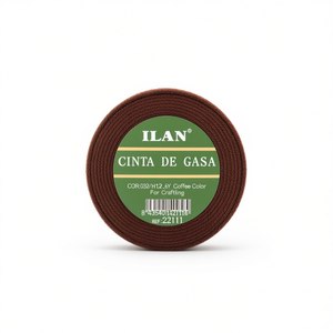 Nastro in garza ILAN 0,6 cm 35Y colore caffè per lavori artigianali - Product Image 2