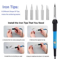 Nouveaux produits en dropshipping : Kit d'outils de soudage Havya 60W, fer à souder électrique pour réparation, avec fil d'étain et colophane