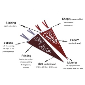 Custom Sublimation <strong>Blank</strong> Without Printing Team Soccer <strong>Pennant</strong> Polyester <strong>Blank</strong> <strong>Felt</strong> <strong>Pennants</strong> - Product Image 3