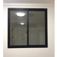 Dreifach-Schiebefenster mit Horizontalsystem, Hurrikan-Beständig, für Hochhäuser, Maßgefertigt, Pulverbeschichtetes Aluminium, Smart Home