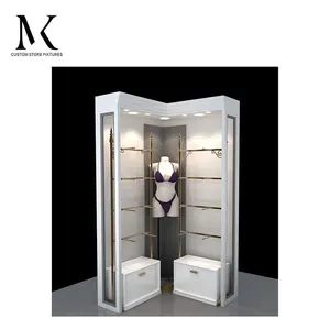 Lishi High Quality Bra Display Rack Stand Underwear Display Rack Golden Garment Rack Clothing Store Display Stands