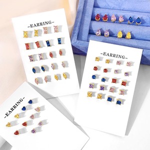 Wholesale Cute Design 18k Gold Plated Multi Color Cubic Zirconia <b>Small</b> Heart <b>Stud</b> <b>Earrings</b> for Women - Product Image 4